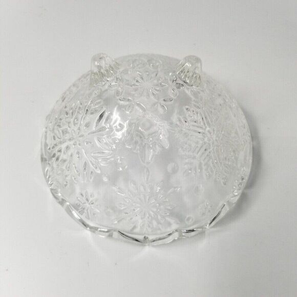 Mikasa Clear Crystal 3 Footed Dish Snowflake Christmas Clear Candy Bow' 960/210 - Picture 8 of 8